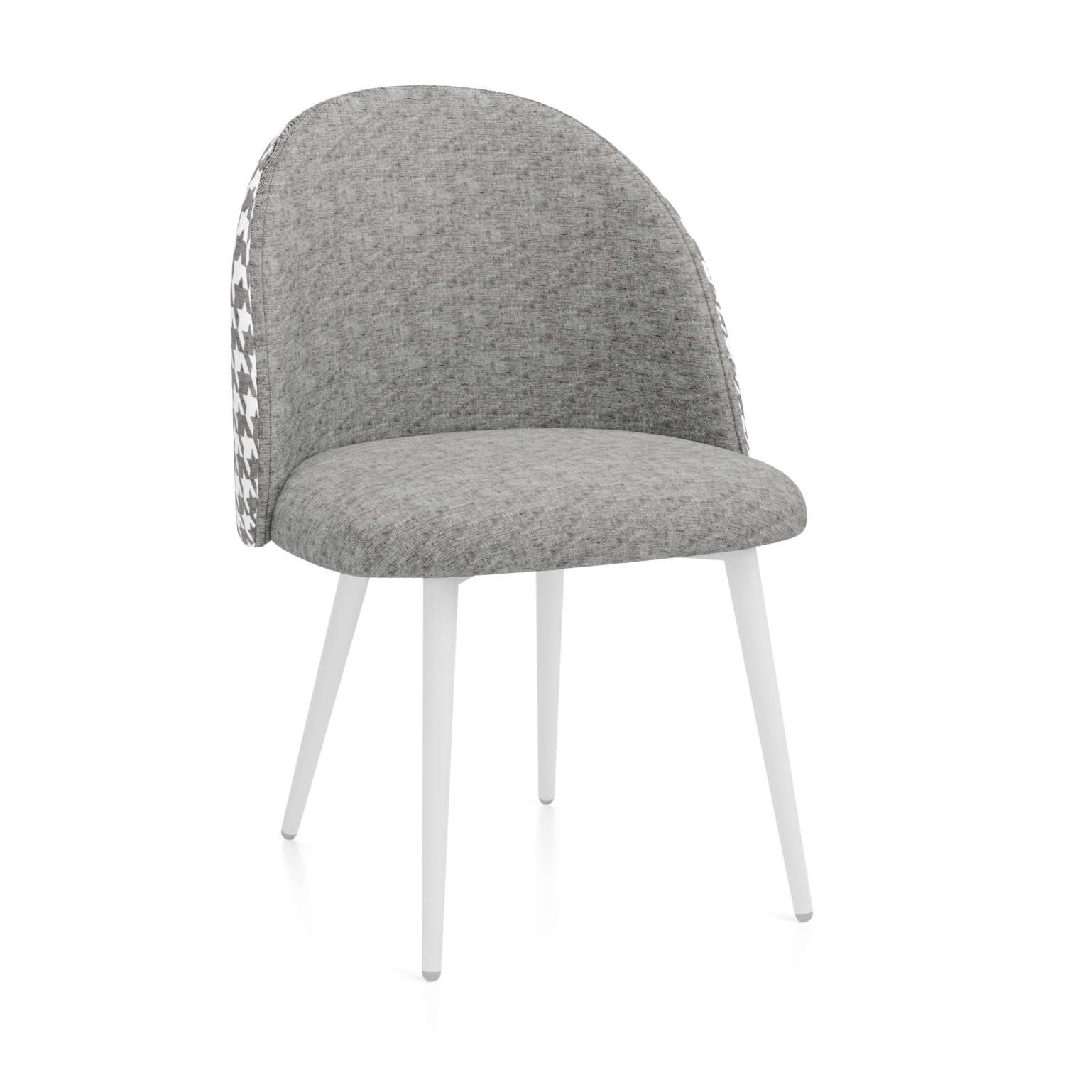 Кресло Мила велюр металлокаркас (Каркас белый тк. лапки / серый WLF 02 Gri)