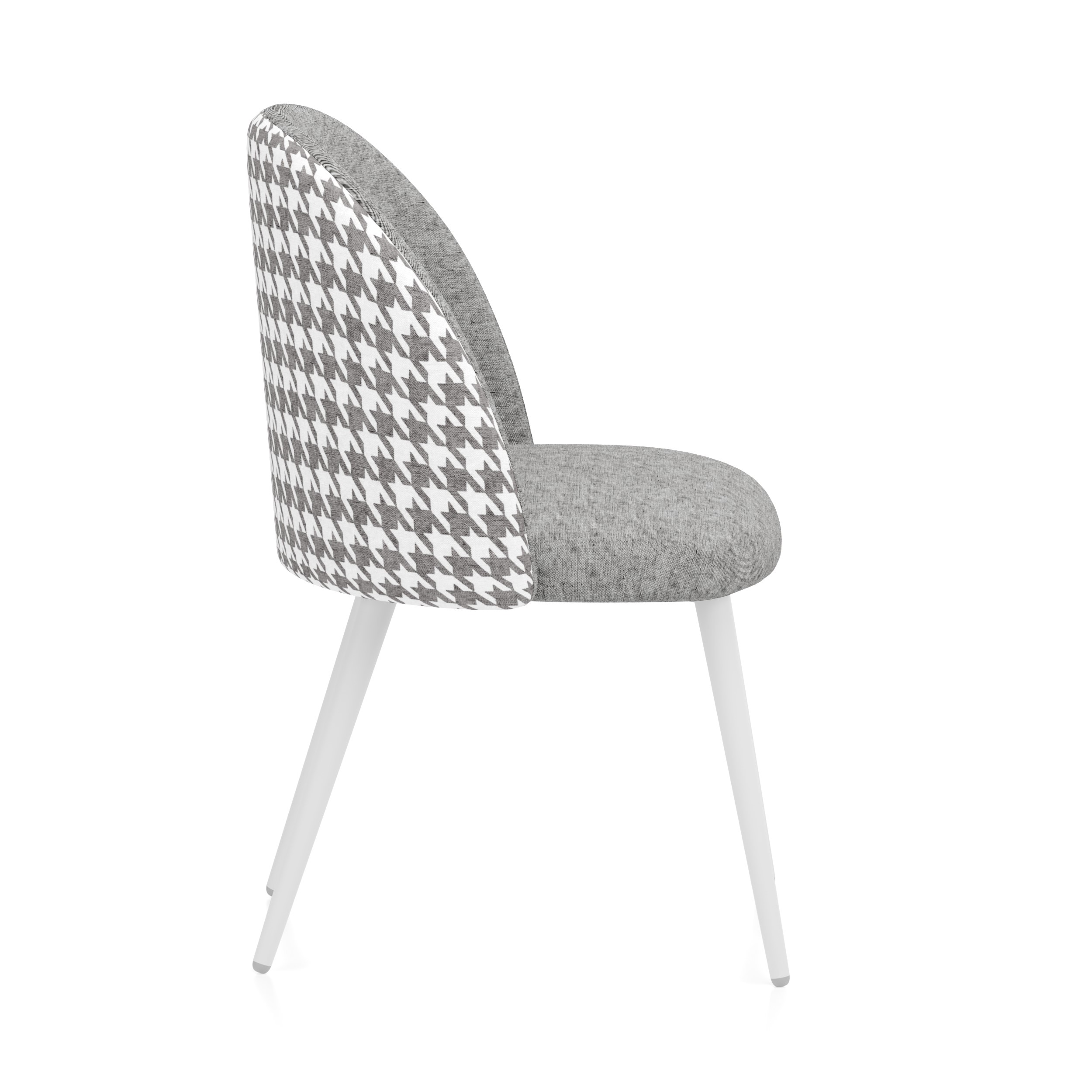 Кресло Мила велюр металлокаркас (Каркас белый тк. лапки / серый WLF 02 Gri)