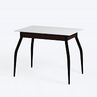 Стол кухонный раздвижной DecoLine-1 900(1200)*600мм ноги 01 черные (столешница Белая / подстолье Венге)